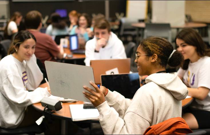 LSU students studying