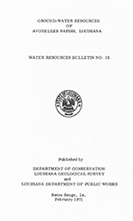 Ground water Avoyelles Parish 1971