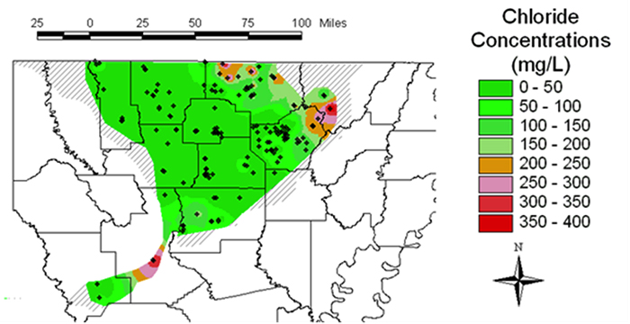 Map of the Sparta aquifer